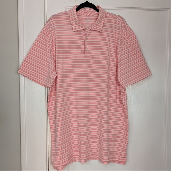 Southern Tide Performance Stretch Polo | XXL | Pink/White Stripe - Picture 1 of 4